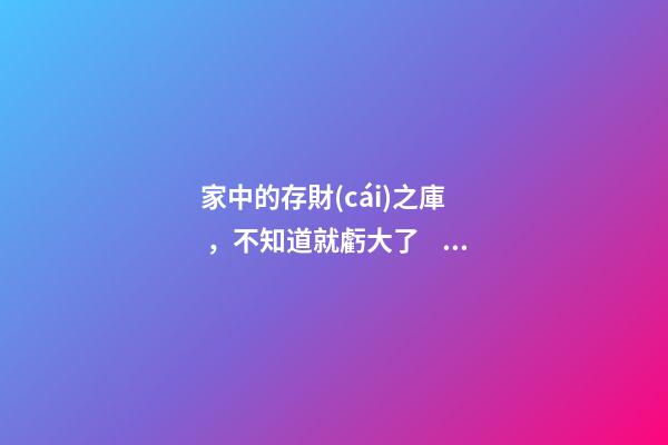 家中的存財(cái)之庫，不知道就虧大了！